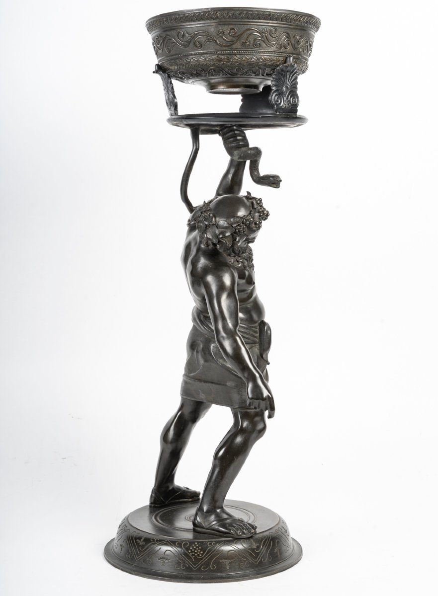 Grand tour : Silène de Pompéi en bronze, 19e-photo-4