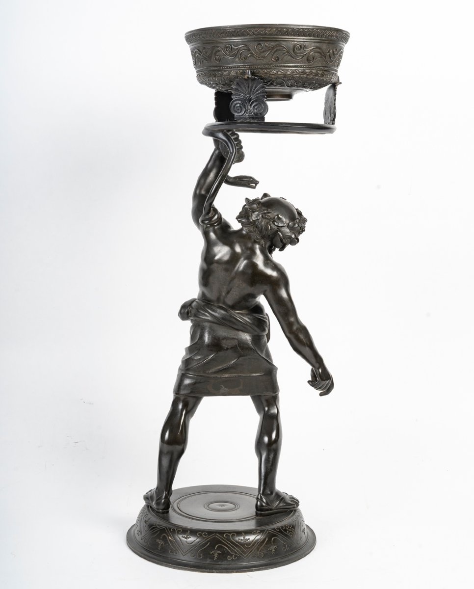 Grand tour : Silène de Pompéi en bronze, 19e-photo-1