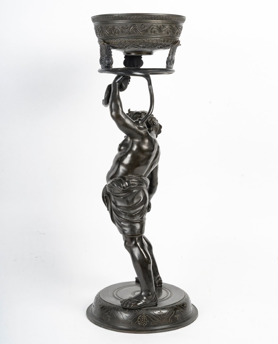 Grand tour : Silène de Pompéi en bronze, 19e-photo-2