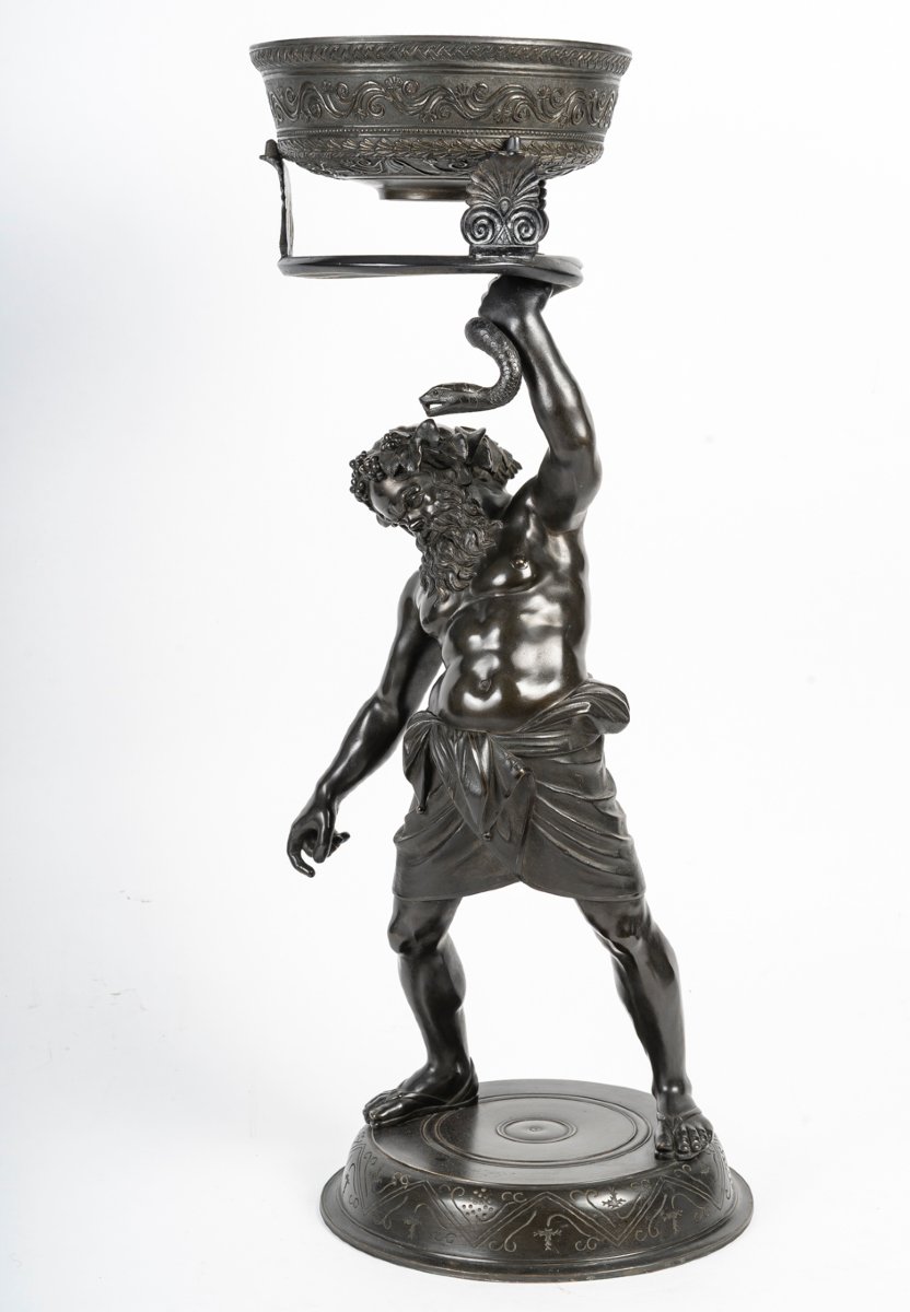 Grand tour : Silène de Pompéi en bronze, 19e-photo-3