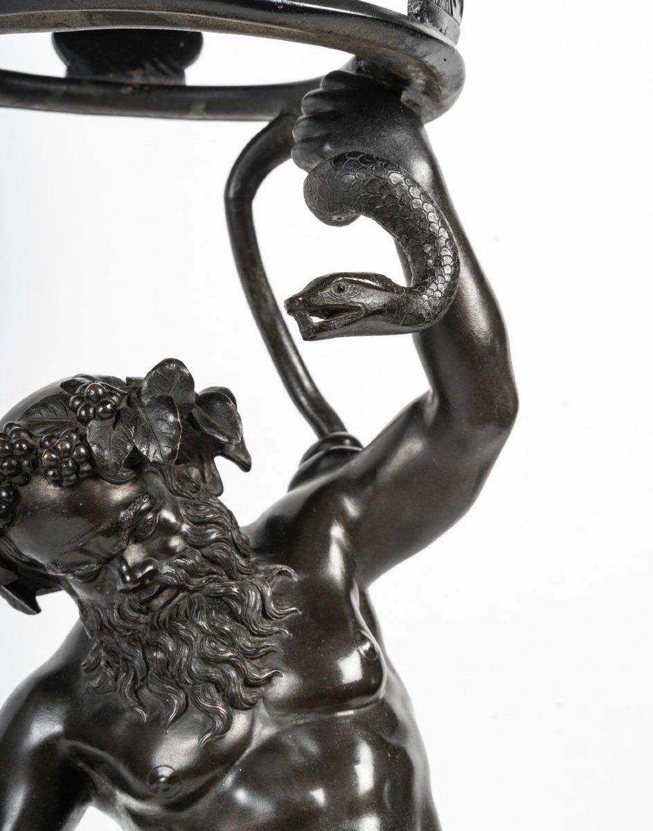 Grand tour : Silène de Pompéi en bronze, 19e-photo-5