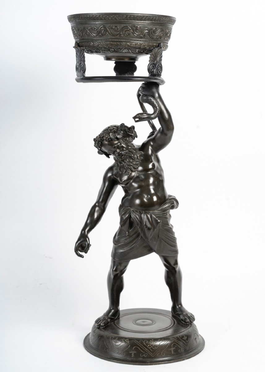 Grand tour : Silène de Pompéi en bronze, 19e