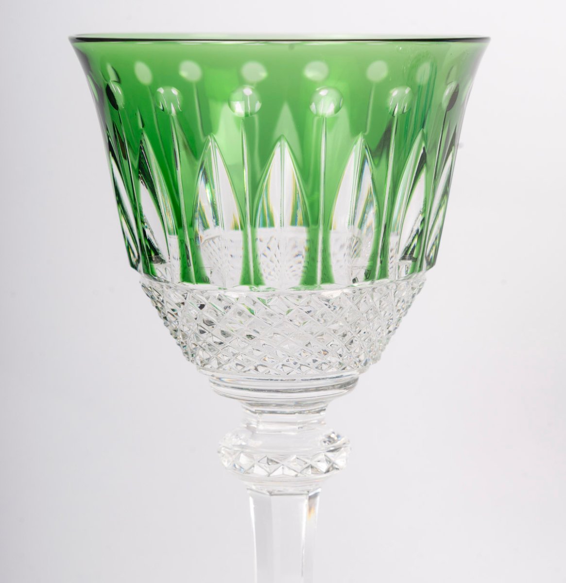 Cristal de Saint-Louis – 6 verres à vin modèle Tommy, cristal doublé multicolore -photo-1