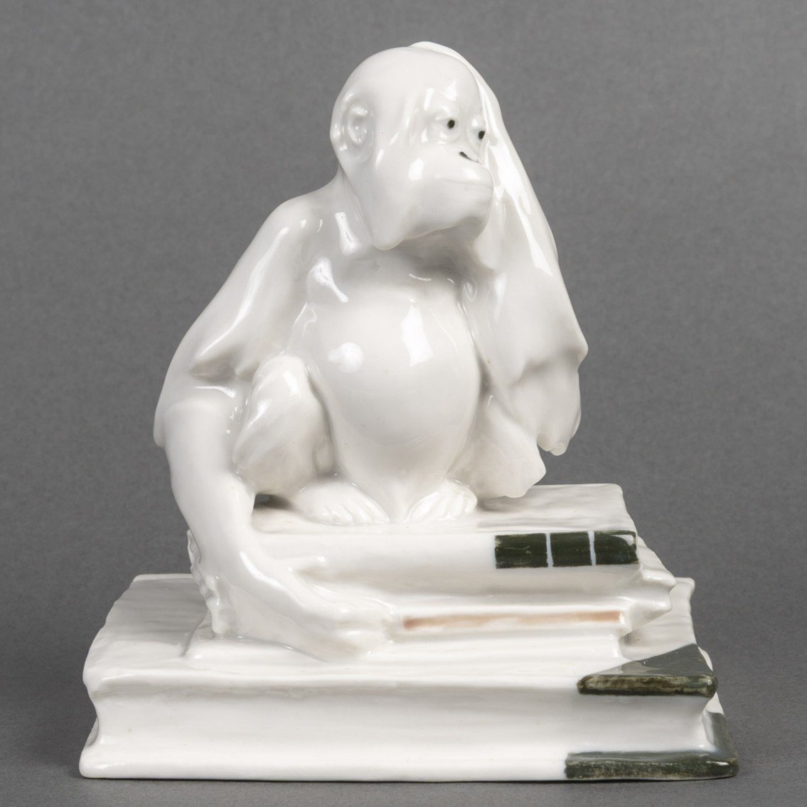 SANDOZ – Porcelaine de Paris : Singe penseur 1925.-photo-2