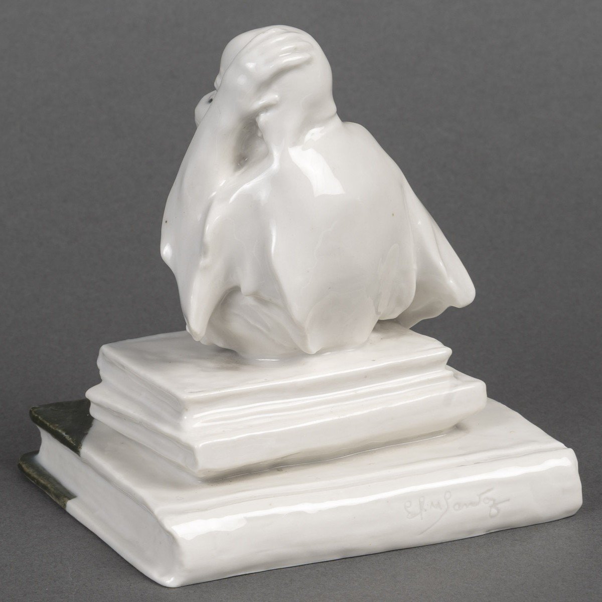 SANDOZ – Porcelaine de Paris : Singe penseur 1925.-photo-1