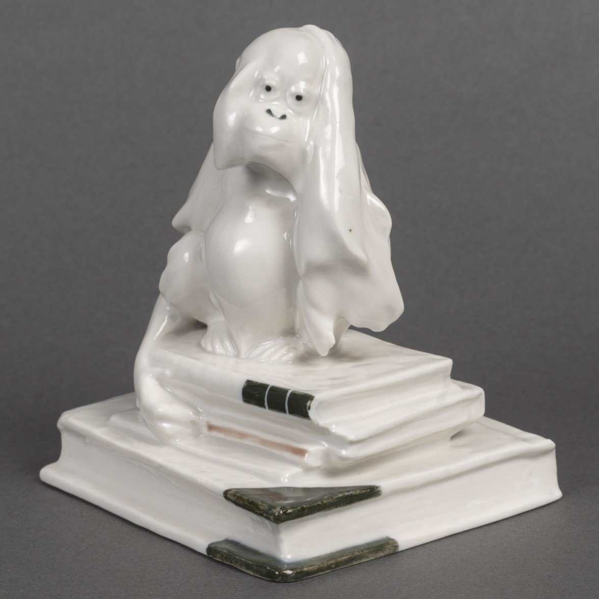 SANDOZ – Porcelaine de Paris : Singe penseur 1925.-photo-3