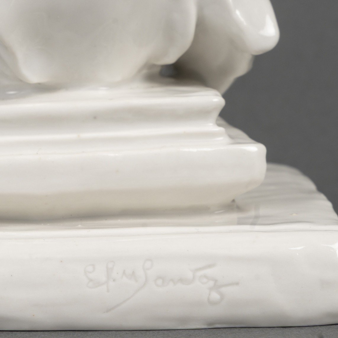 SANDOZ – Porcelaine de Paris : Singe penseur 1925.-photo-7