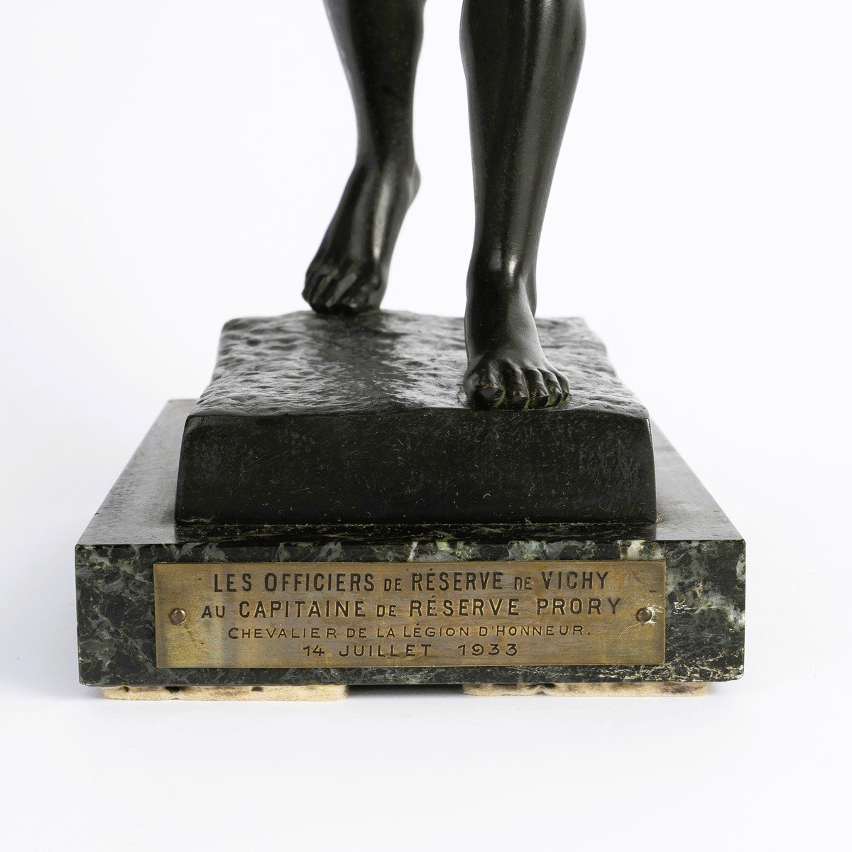 l'Athlète Au Salut Olympique, Bronze Sculpture By Maurice Guiraud-rivière, Presented In 1933-photo-5