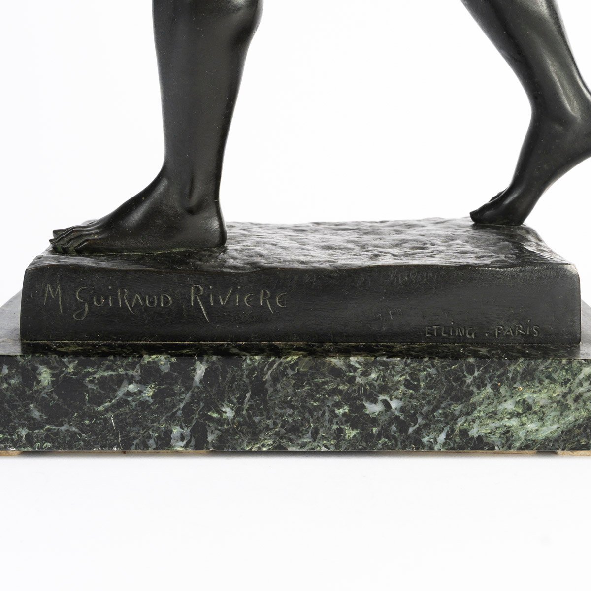 l'Athlète Au Salut Olympique, Bronze Sculpture By Maurice Guiraud-rivière, Presented In 1933-photo-6