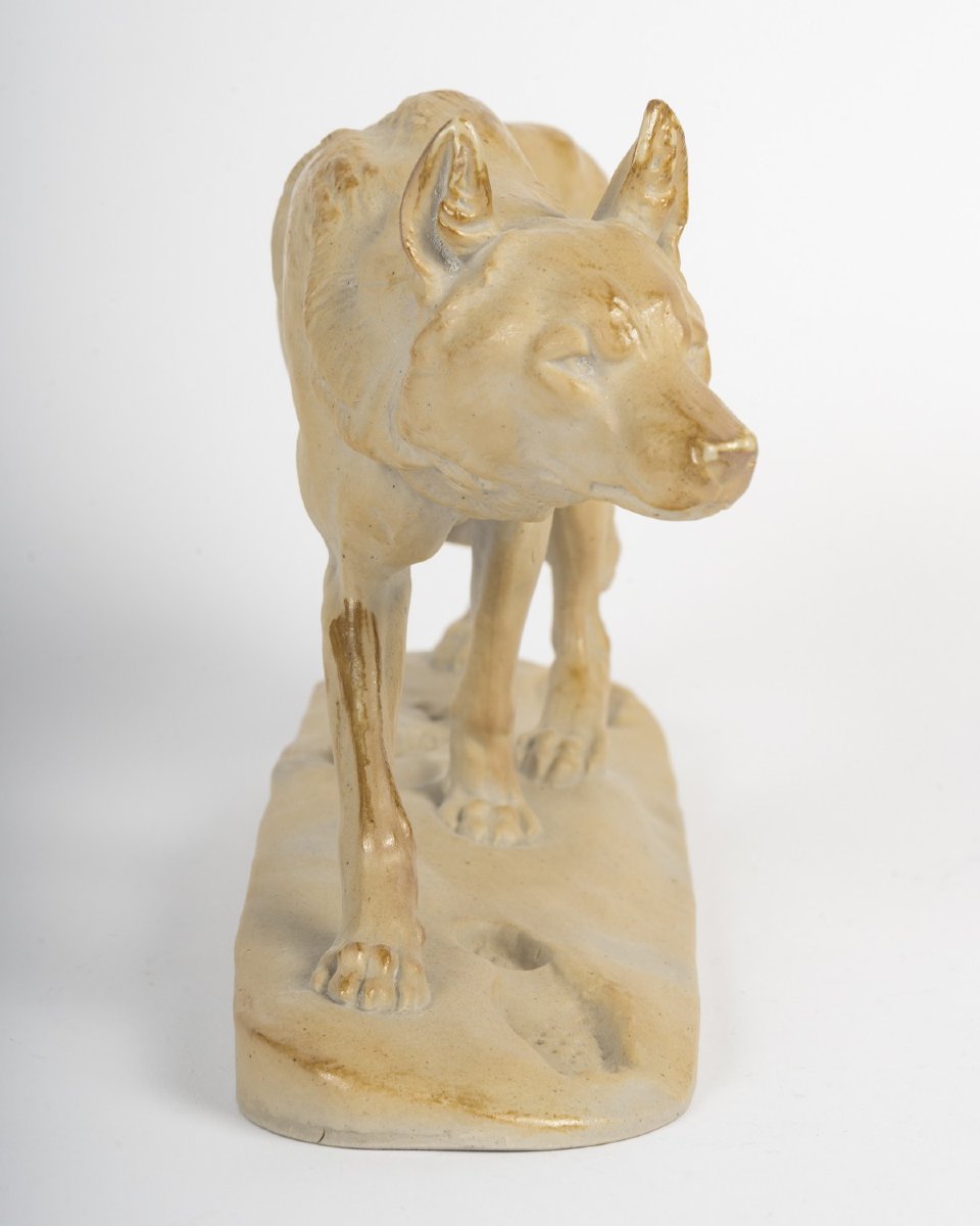 Sèvres Stoneware, 1932 - Walking Wolf, Charles Valton (1851-1918)-photo-3