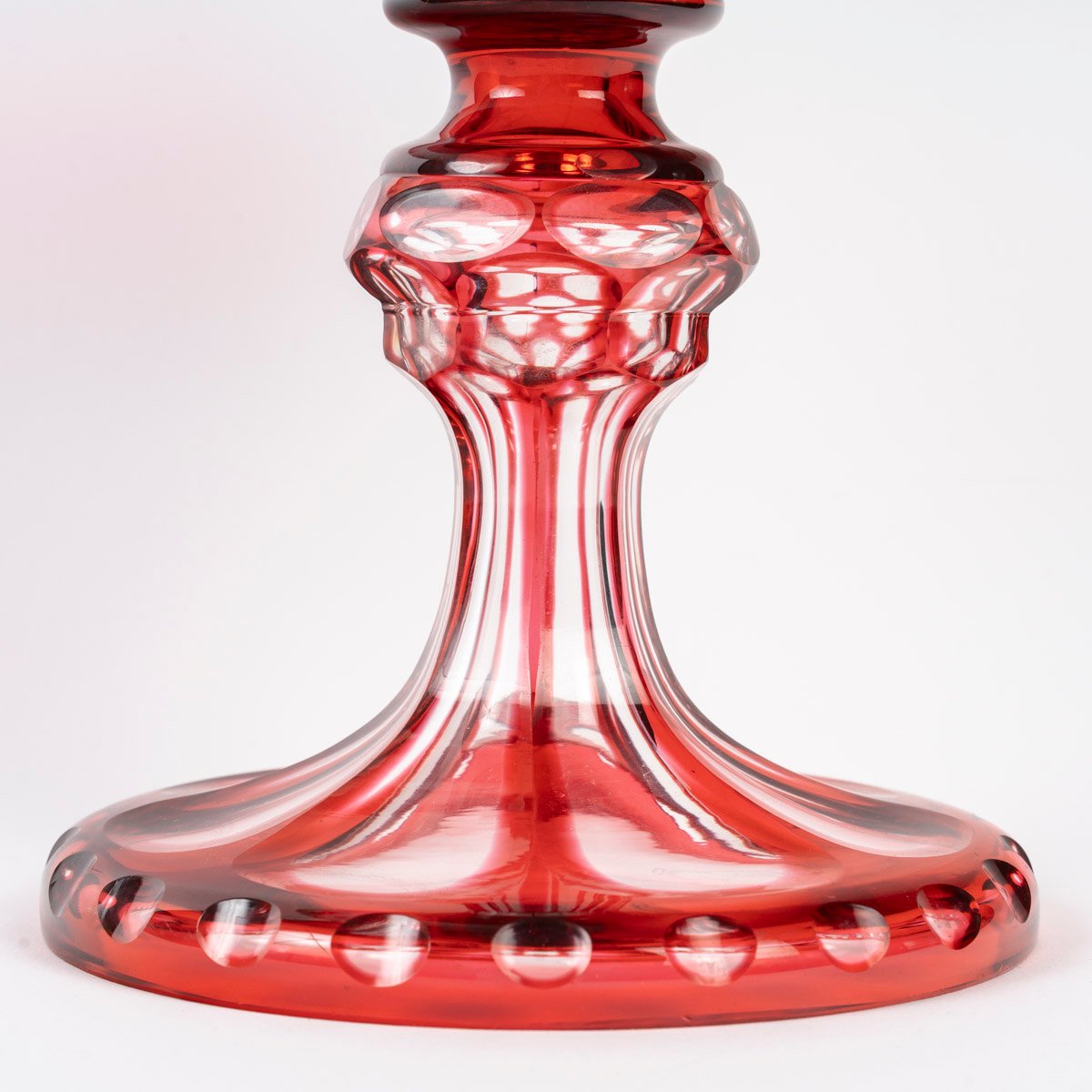 BOHÊME : GRANDE TAZZA EN VERRE DOUBLÉ GRAVÉ À LA ROUE, XIXe SIÈCLE-photo-3