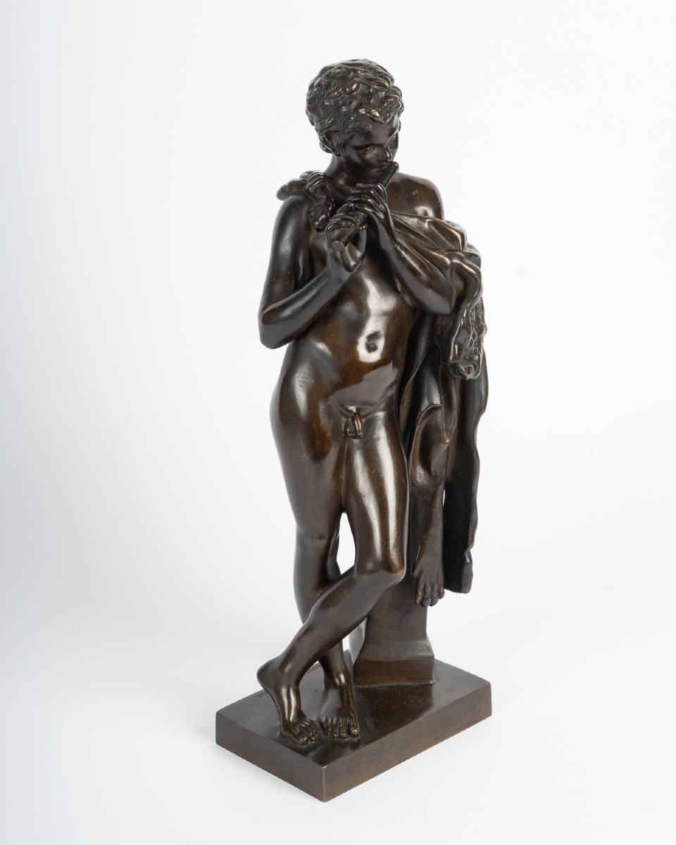 Barbedienne: Young Borghese Faun, 19th Century-photo-3