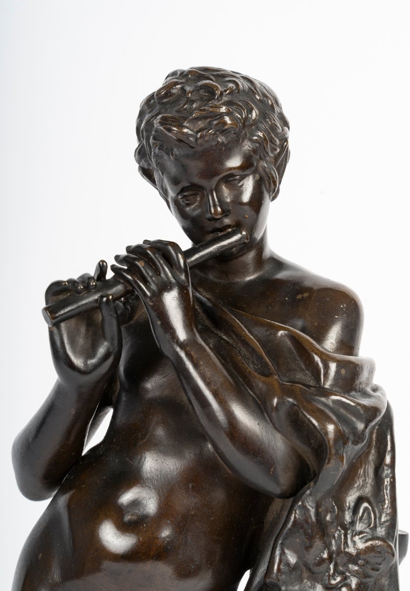 Barbedienne: Young Borghese Faun, 19th Century-photo-4