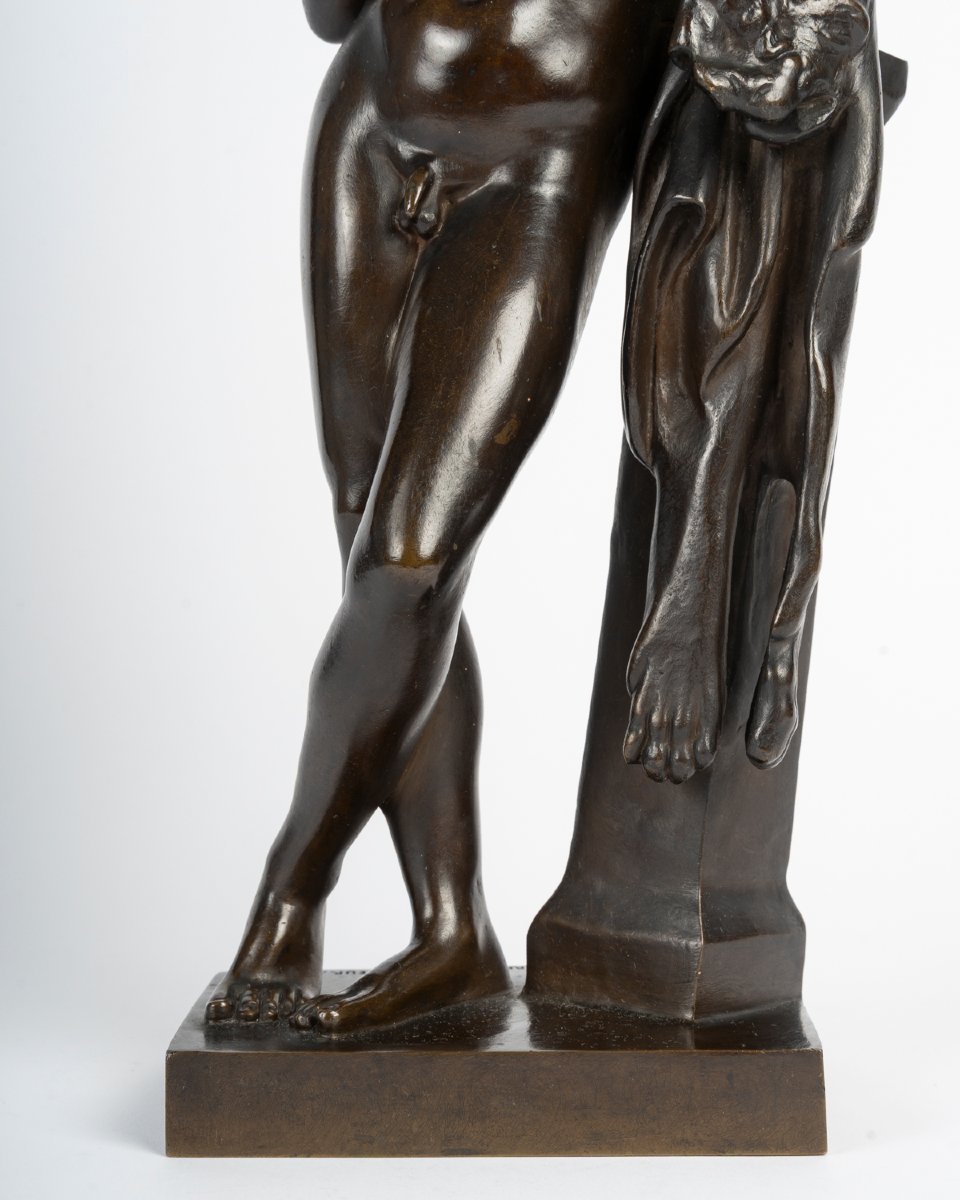 Barbedienne: Young Borghese Faun, 19th Century-photo-5