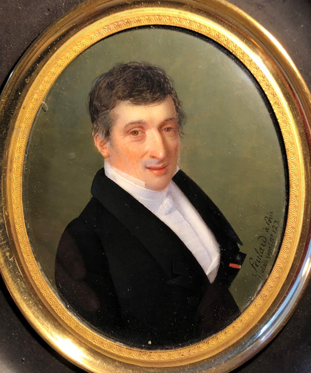 Feulard Jean-pierre (1790-1849): Miniature On Ivory Restoration Period-photo-2