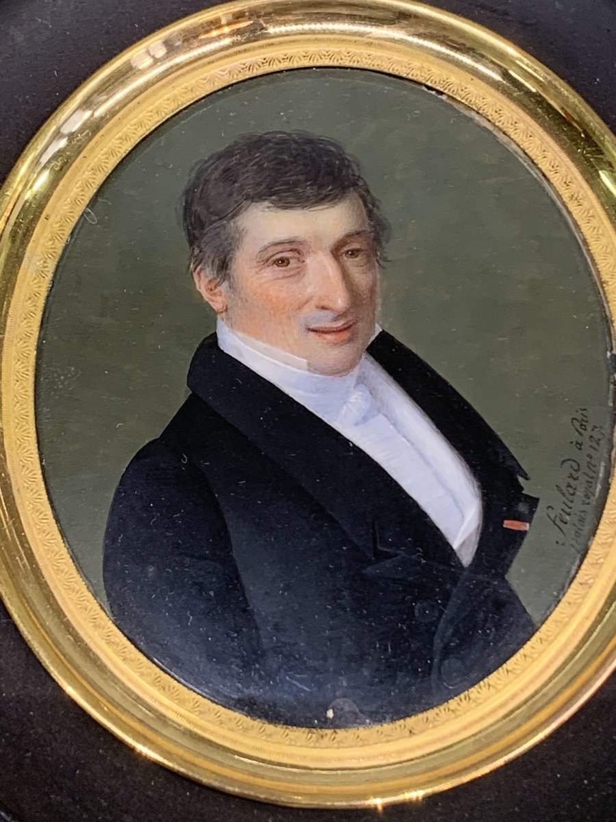 Feulard Jean-pierre (1790-1849): Miniature On Ivory Restoration Period-photo-4