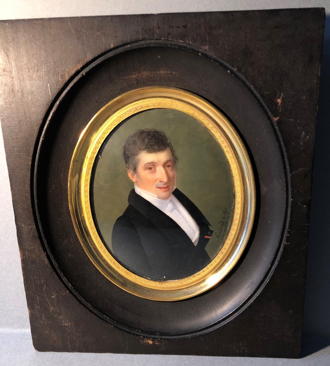 Feulard Jean-pierre (1790-1849): Miniature On Ivory Restoration Period-photo-1