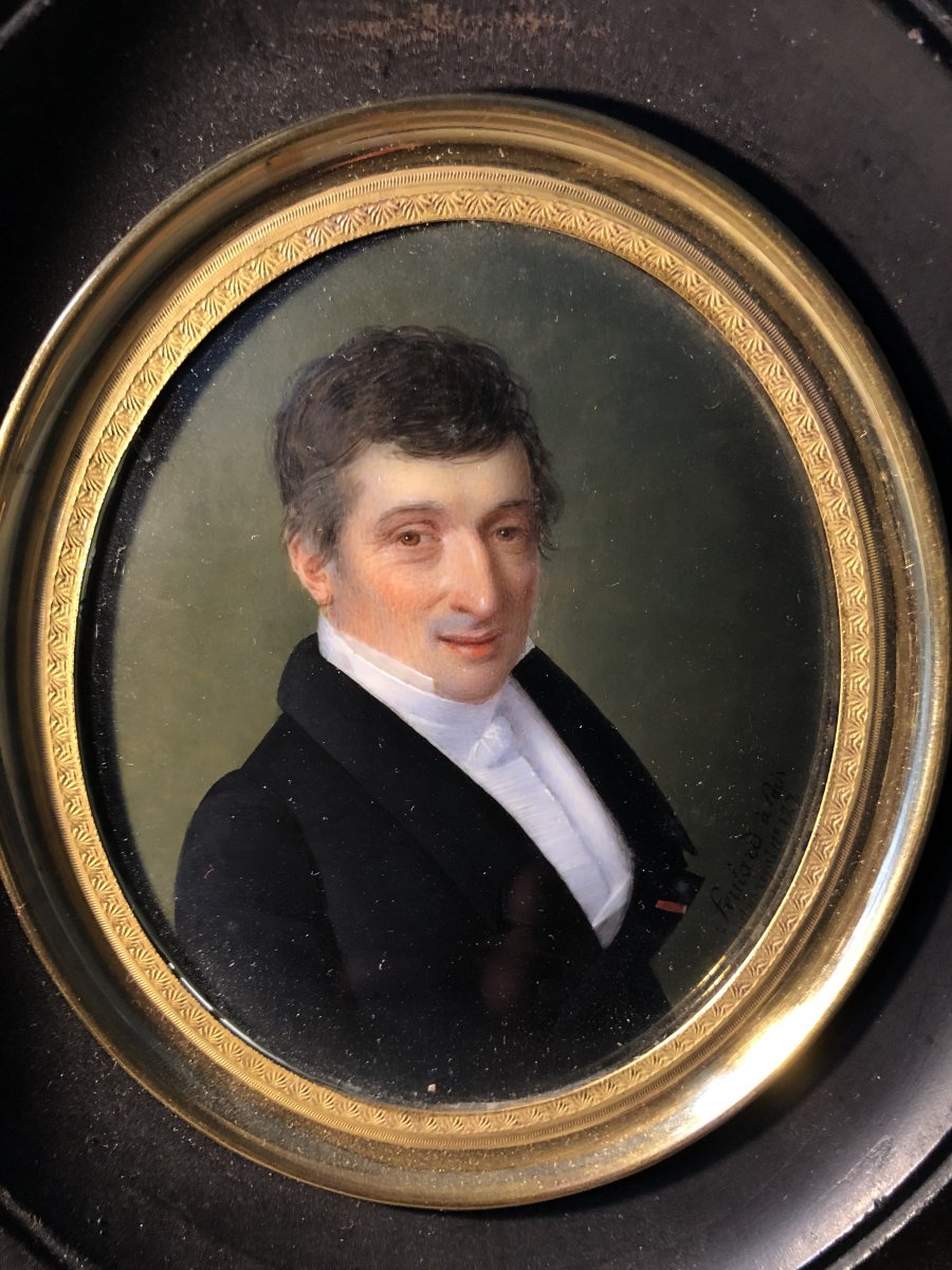 Feulard Jean-pierre (1790-1849): Miniature On Ivory Restoration Period-photo-2