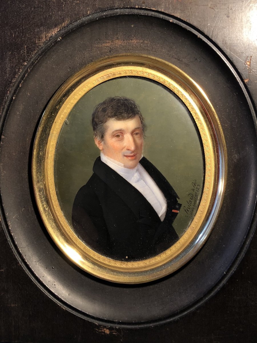 Feulard Jean-pierre (1790-1849): Miniature On Ivory Restoration Period-photo-3