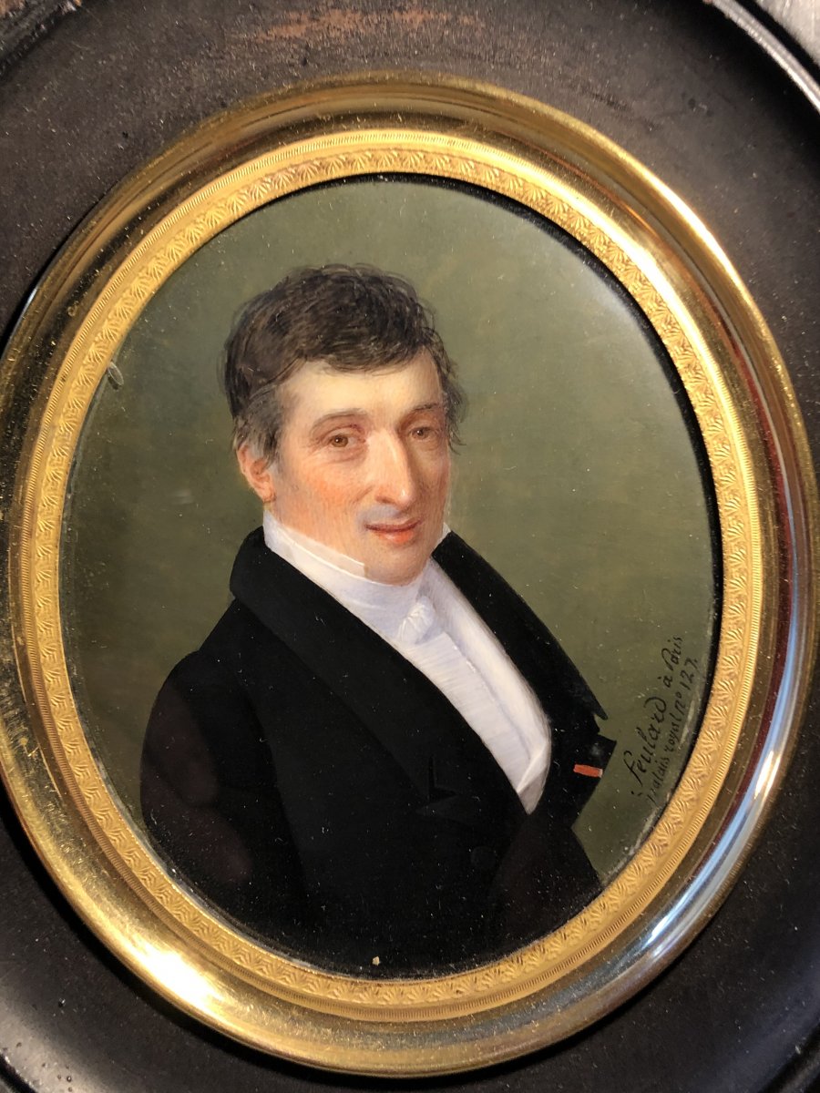 Feulard Jean-pierre (1790-1849): Miniature On Ivory Restoration Period