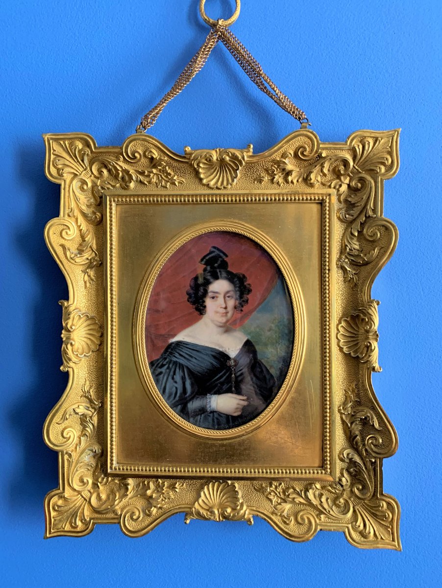 Portrait Miniature De Frédéric Millet 1837, époque Louis-philippe