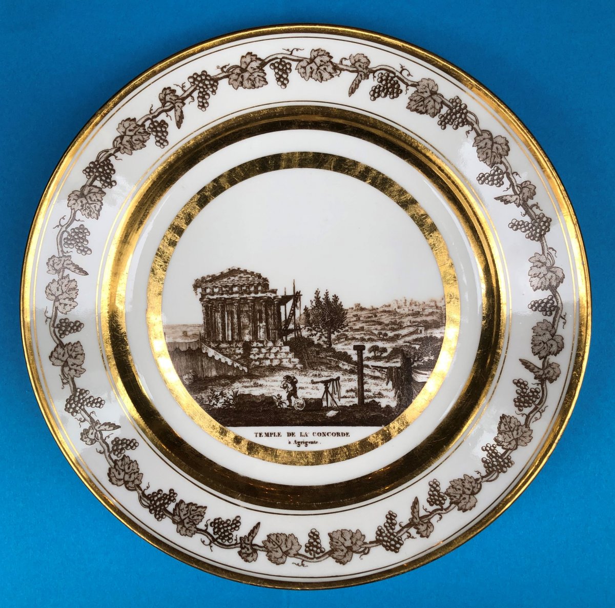Porcelaine De Paris: Stone Coquerel And Le Gros d'Anizy `` Temple Of Concorde In Agrigento ''-photo-2
