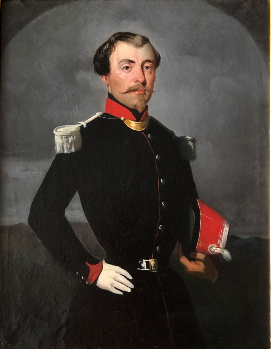 Portrait d'homme officier français, époque Napoléon III-photo-3