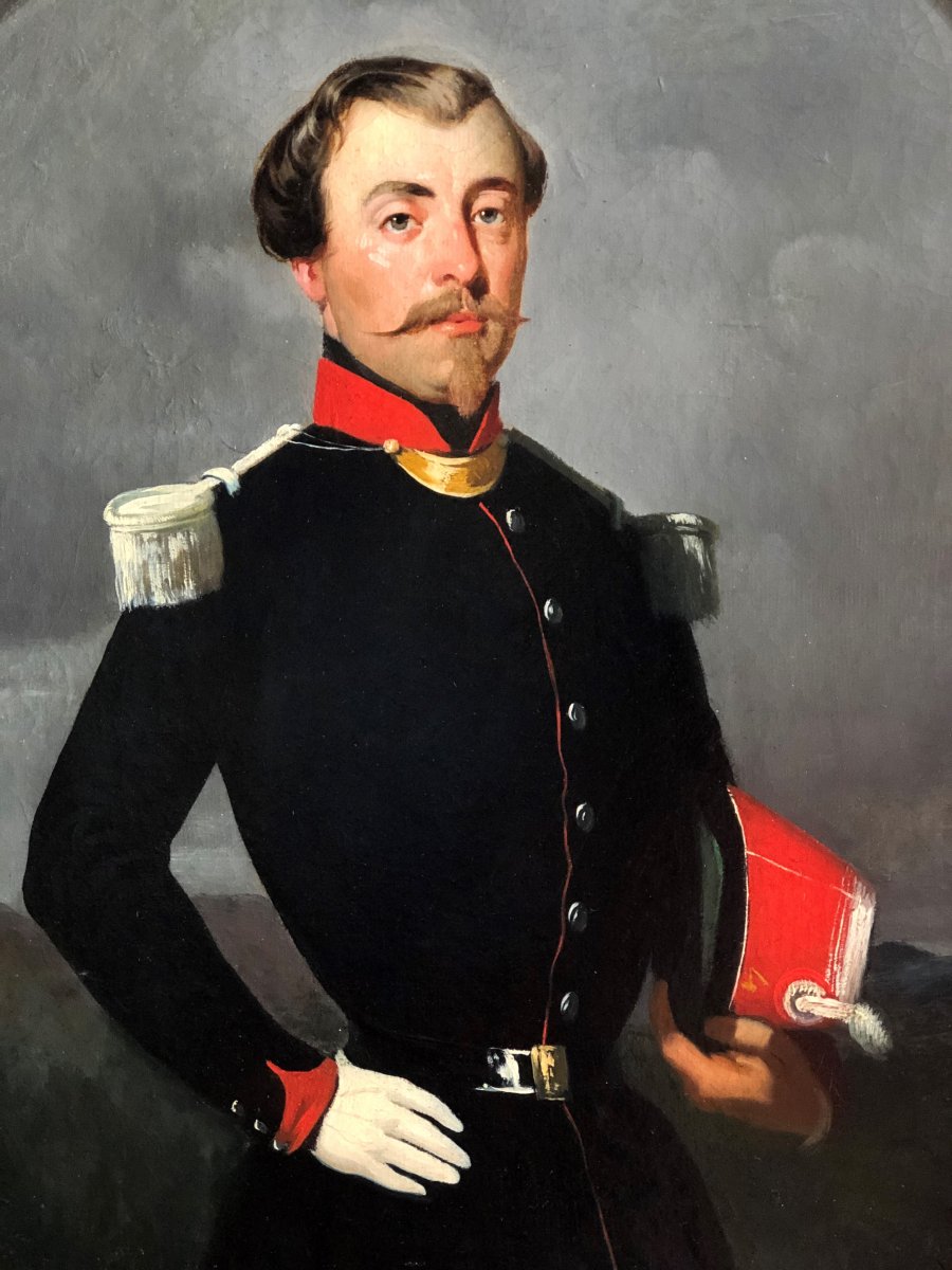 Portrait d'homme officier français, époque Napoléon III-photo-4
