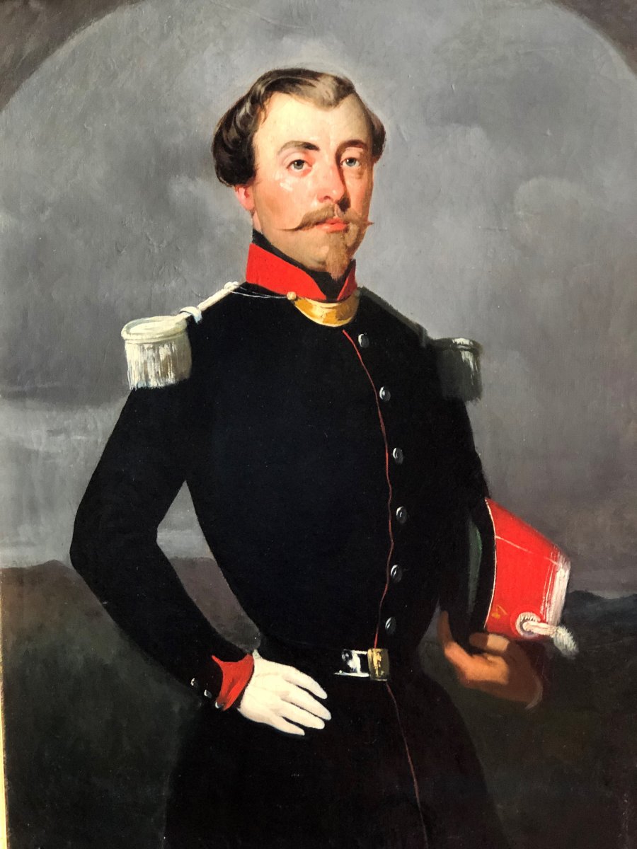 Portrait d'homme officier français, époque Napoléon III-photo-1