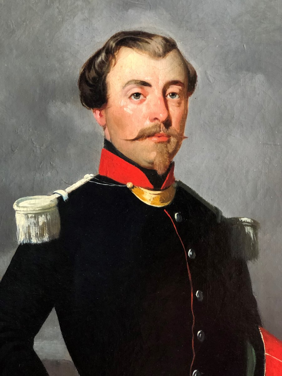 Portrait d'homme officier français, époque Napoléon III-photo-2