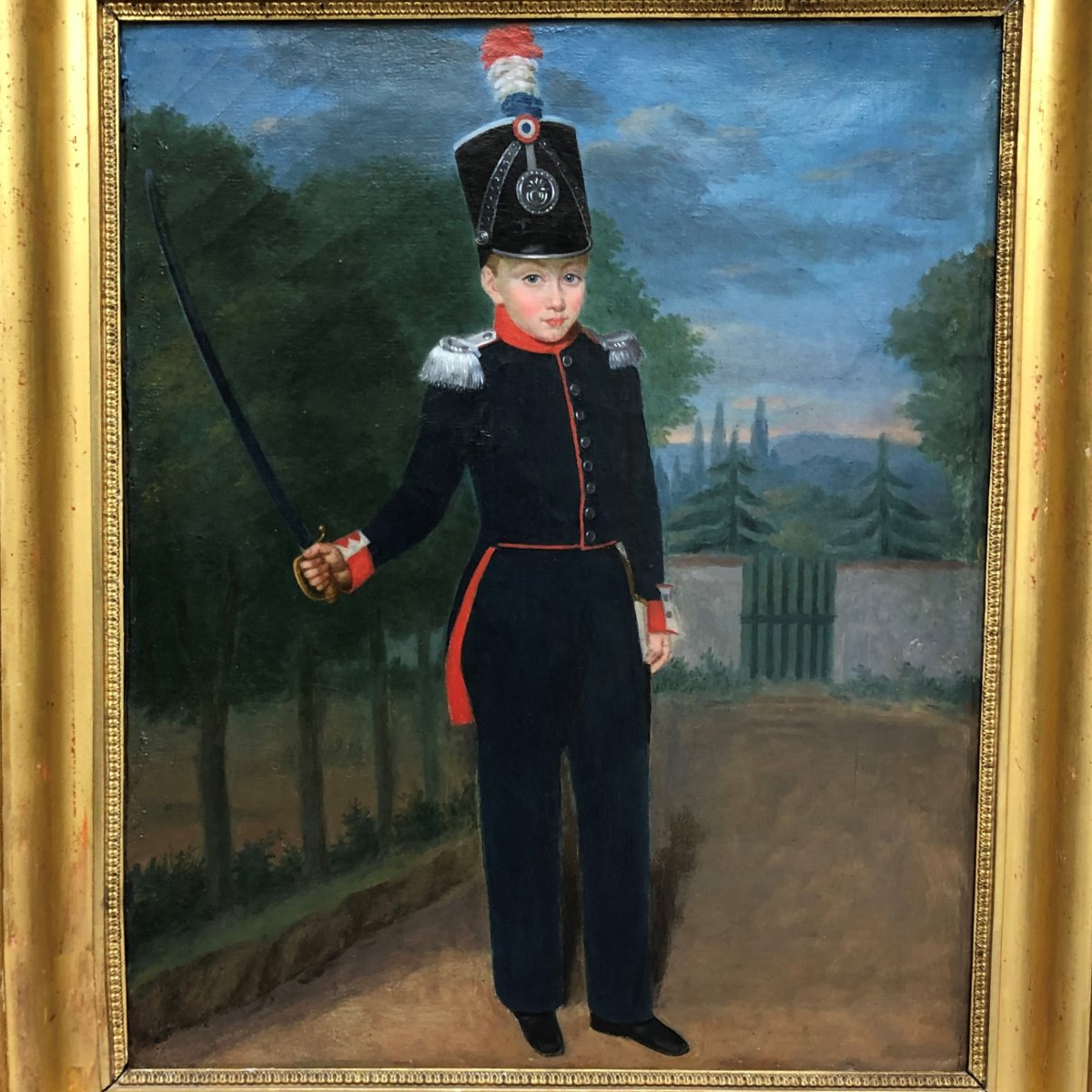 Portrait Of A Child Costumed As A Hunter Officer Of The National Guard, Louis-philippe Period-photo-1