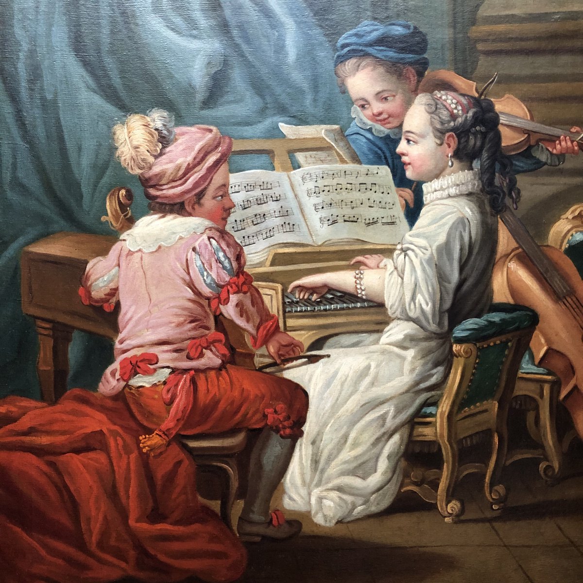 After Carle Van Loo: Allegory Of Music For Madame De Pompadour, 18th Century.-photo-1