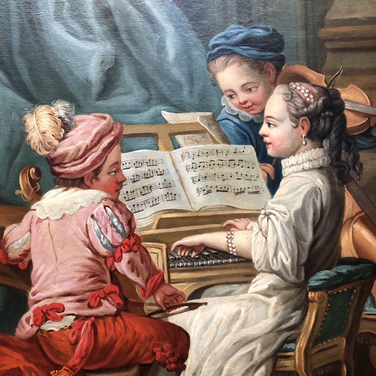 After Carle Van Loo: Allegory Of Music For Madame De Pompadour, 18th Century.-photo-2