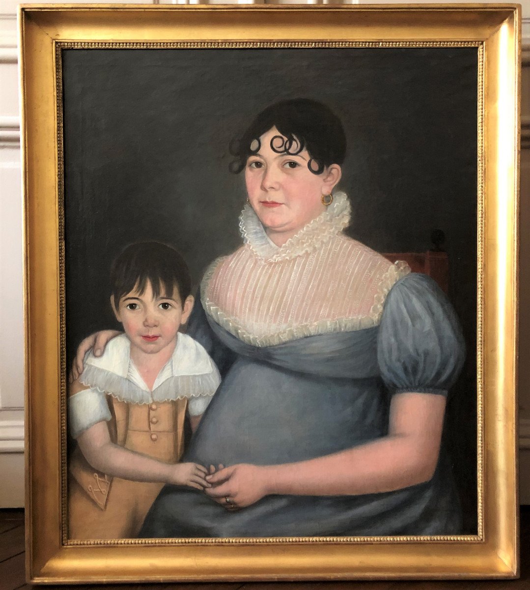 Empire Period Family Portrait: `` The Mother And Her Son ''