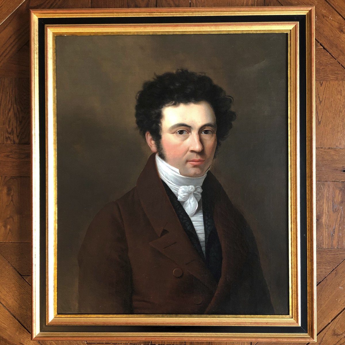 Beautiful Portrait Of A Man In A Frock Coat, Empire Period - Restoration-photo-2