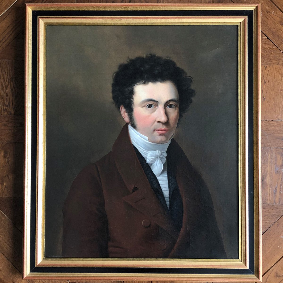 Beautiful Portrait Of A Man In A Frock Coat, Empire Period - Restoration-photo-3