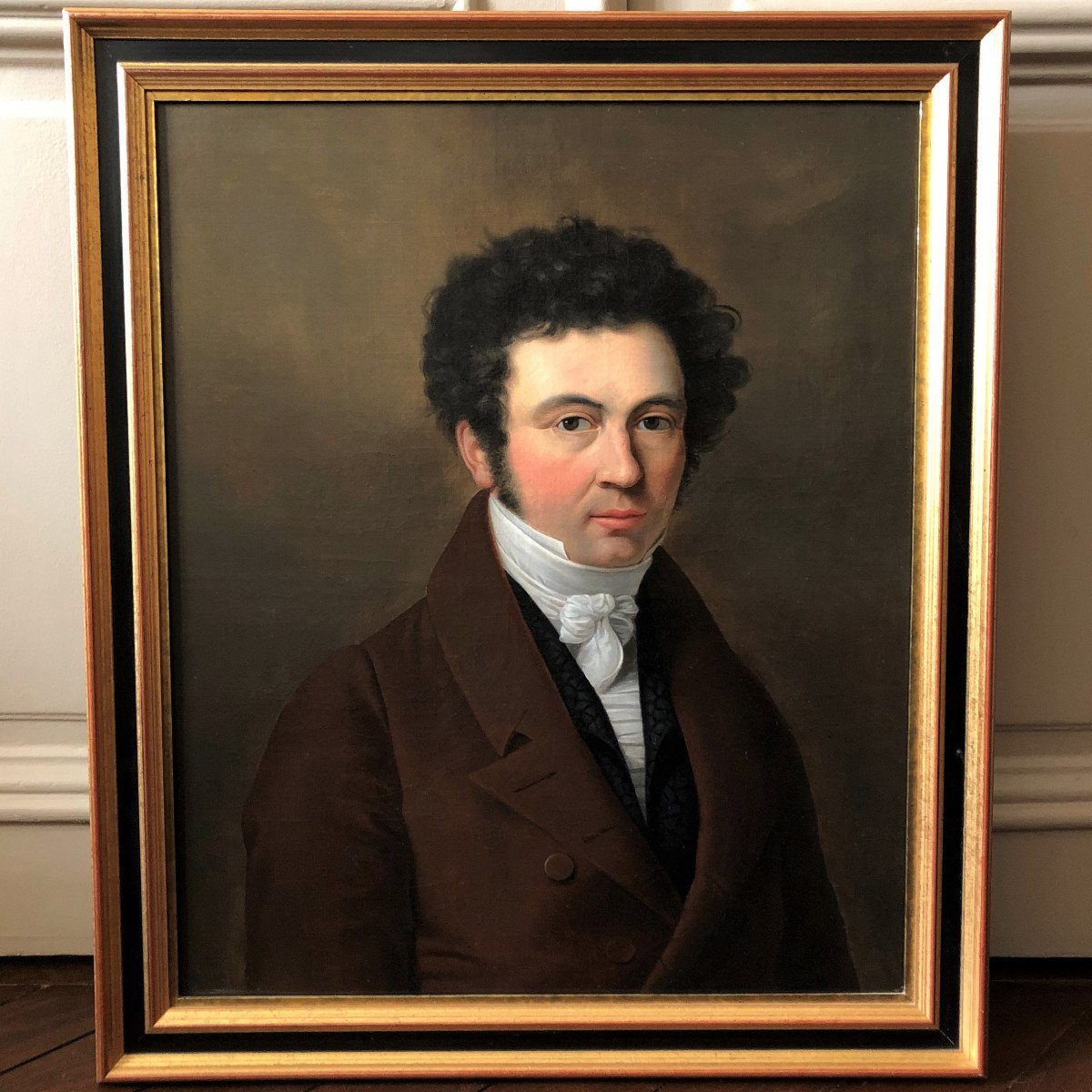 Beautiful Portrait Of A Man In A Frock Coat, Empire Period - Restoration-photo-4