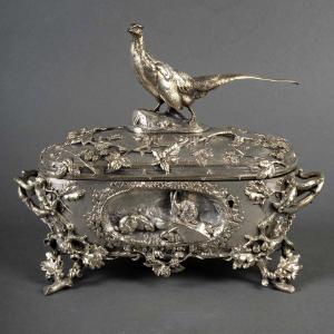 Jewelry Box, Silvered Bronze By Auguste-nicolas Cain