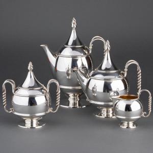 Campenhout: Rare Solid Silver Service, Modernist Work