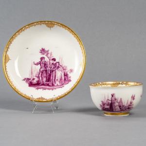 Meissen, Circa 1745. Sorbet Cup Decorated After Watteau
