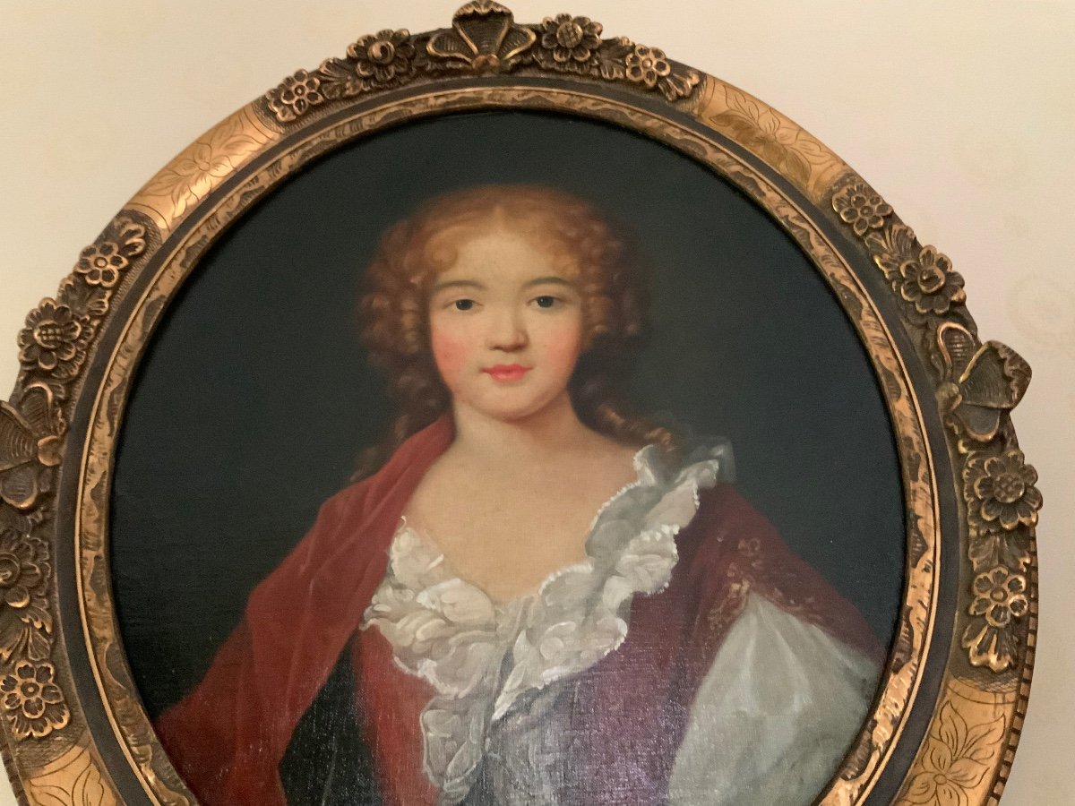 Portrait Présumé De Marie Anne  De Bourbon Dite  Mademoiselle De Blois ( Fin XVIIe)-photo-2