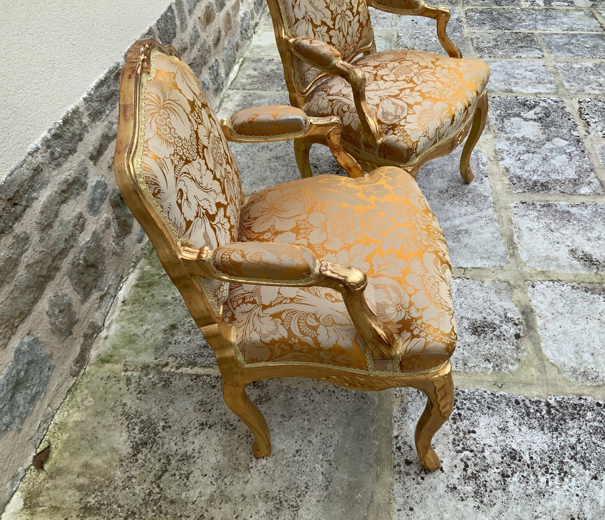 Pair Of Armchairs A La Reine In Golden Wood. Period Lxv Attr To Cresson The Elder-photo-7