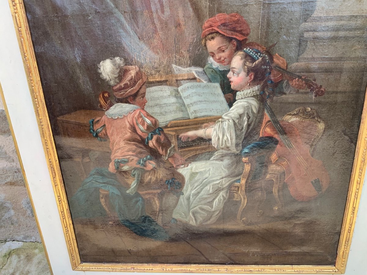 Allégorie De La Musique,  Atelier De Carl Van Loo ( 1705- 1765 )-photo-2