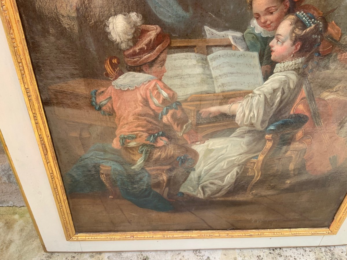 Allégorie De La Musique,  Atelier De Carl Van Loo ( 1705- 1765 )-photo-2