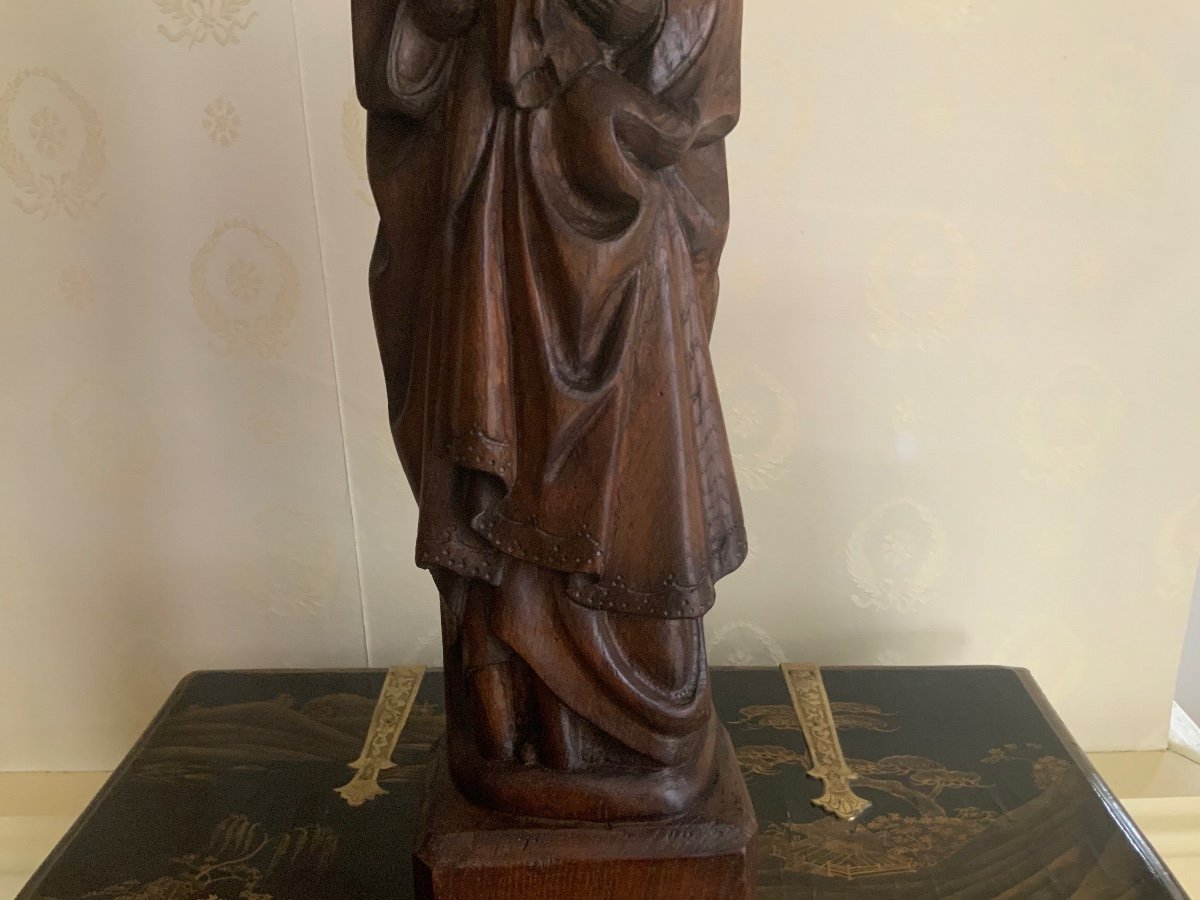 Virgin And Child Carved Wood Signed Lucien Pessey 1912-1990-photo-3