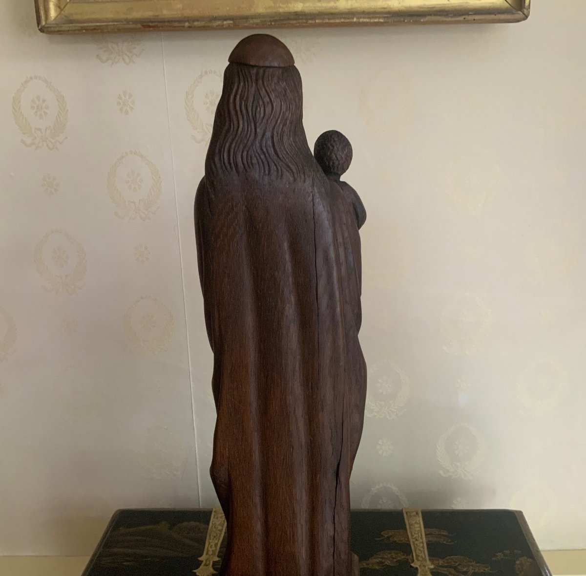 Virgin And Child Carved Wood Signed Lucien Pessey 1912-1990-photo-1