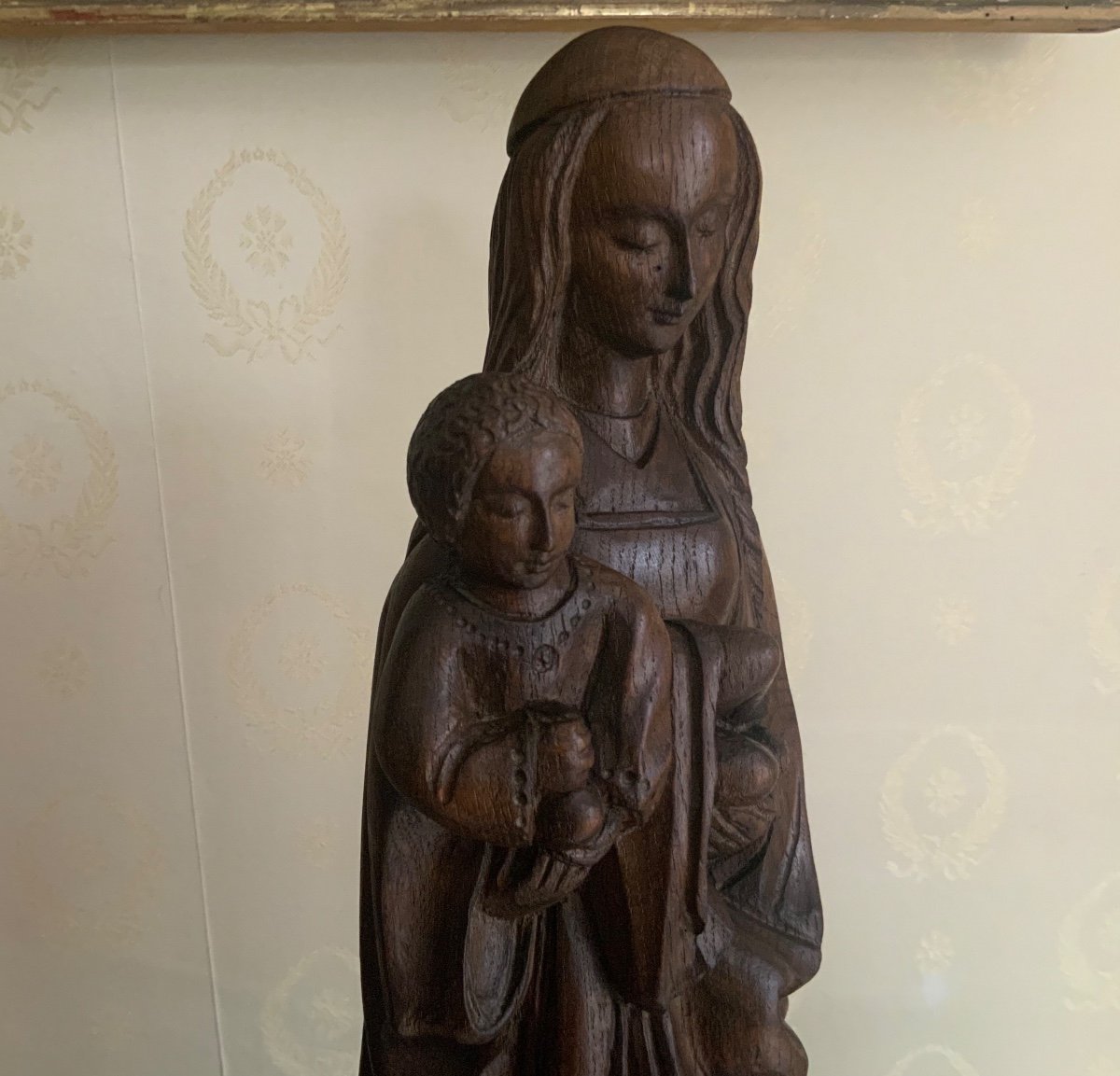 Virgin And Child Carved Wood Signed Lucien Pessey 1912-1990-photo-4