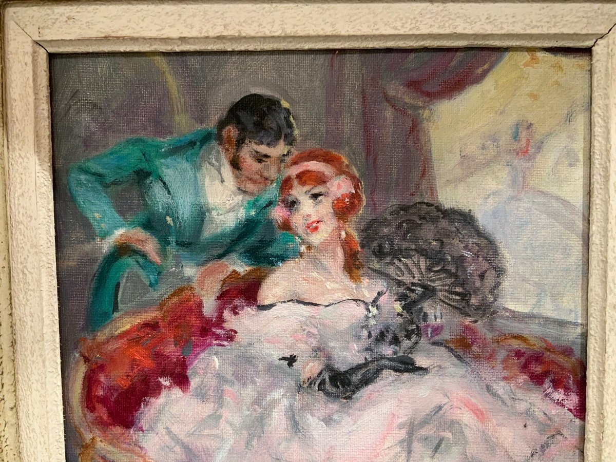 Marcel  Bloch 1882-1966 .  Couple élégant Dans Une Loge à L’opéra -photo-2