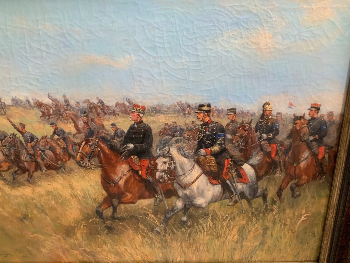 Scène De Bataille, Napoléon III Et Son état Major, Signée Perboyre  Paul émile 1851-1929-photo-4