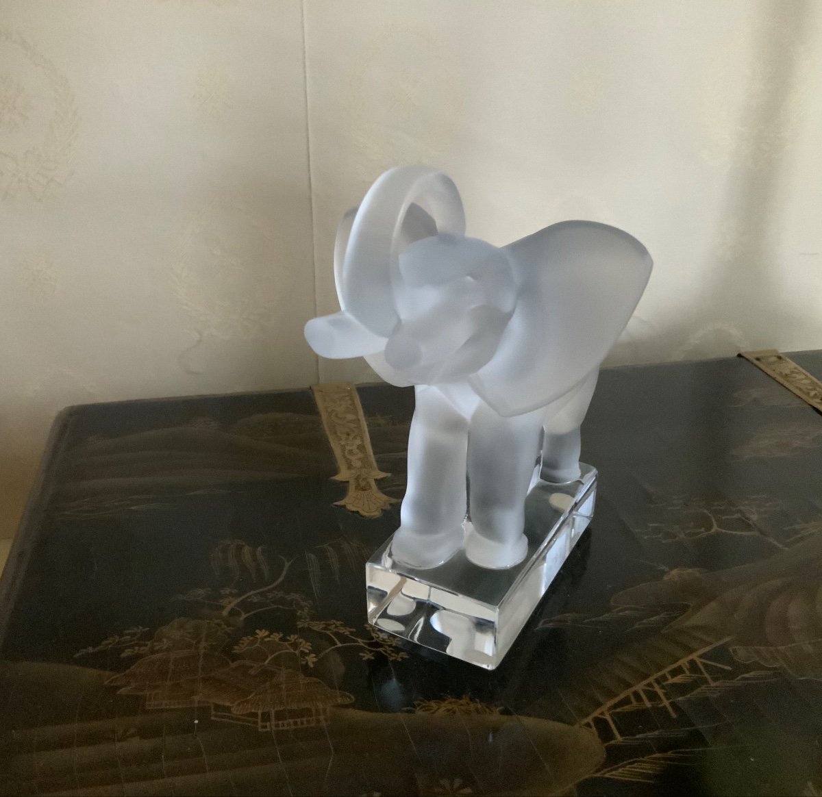 Lalique. .éléphant  Trompe  Levée -photo-4